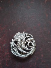 Antique art nouveau solid silver button hallmarked Chester 1904