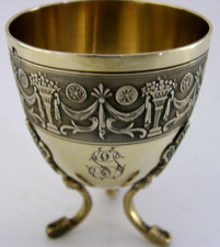 FRENCH ANTIQUE SOLID STERLING SILVER EGG CUP c1900 PAGE FRERES