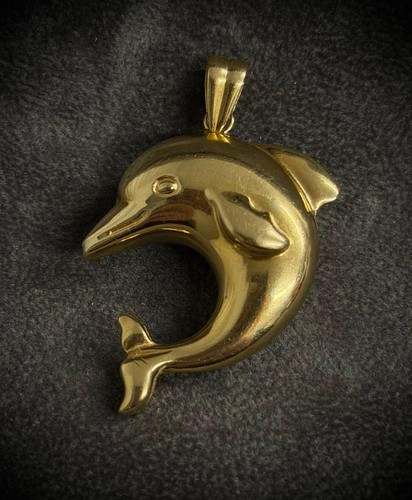 14ct gold dolphin - pendant, 9g