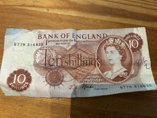 Vintage 1960s ten - ten, shillings