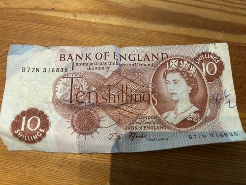 Vintage 1960s ten shillings - vintage,