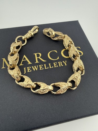 9ct gold tulip - bracelet, 8.25"