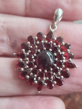 silver garnet pendant beautiful
