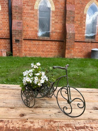 Verdigris garden bike planter - verdigris,