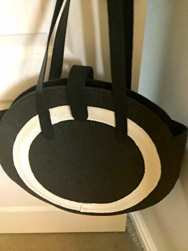 Women round woven straw tote - women's,