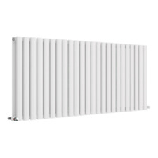 Radiator Horizontal Double Panel Oval Column Designer Central Heating White Rad