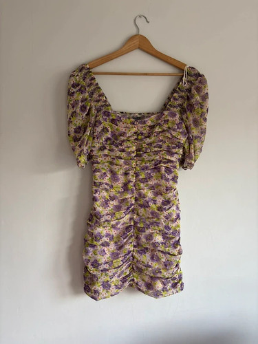Zara lilac ruched floral - , mini