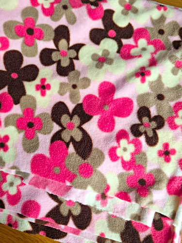 Pink floral anti pill fleece - floral, anti-pill