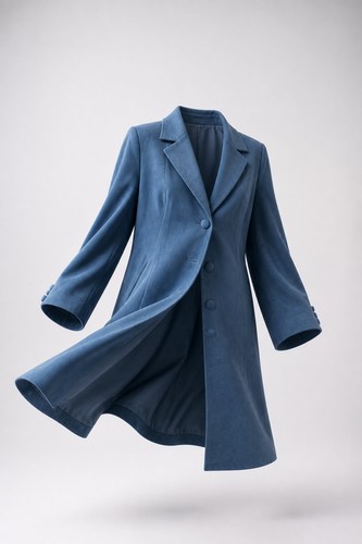 Carly chan blue suade coat - suade,