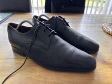 Marks And Spencer Collezione Black Leather Shoes UK 9 Men/Boys school shoes