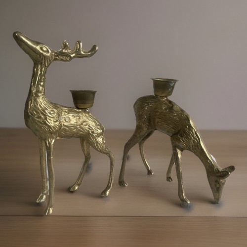 Pair vintage solid brass - pair,