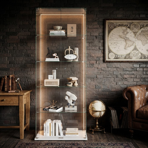 Glass display cabinet with - display, 72"