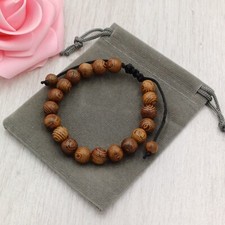 WENGE WOOD Bracelet Adjustable Cord Natural Handmade 6/8mm
