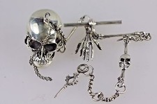 Silver Watch Chain Skull