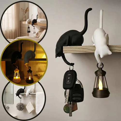 Cute cat shelf sitter figurine - shelf,