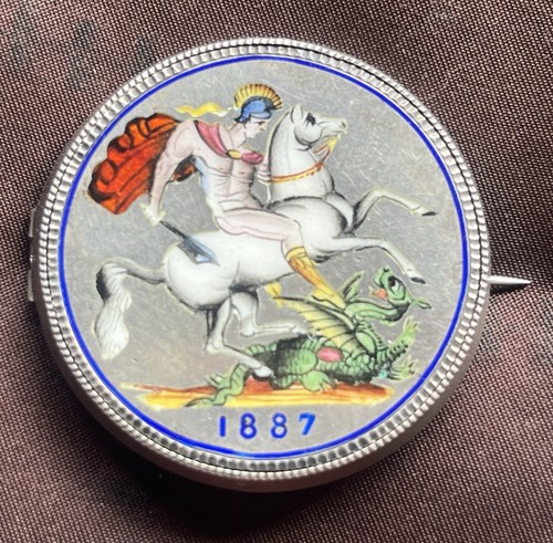 Antique silver enamelled 1887 - antique,