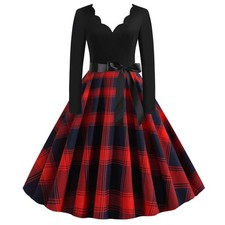 Women Christmas Plaid Tartan
