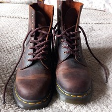 Dr Martens 1460 Classic Crazy Horse Gaucho Brown Leather Ankles Boots Uk 3 Eu 36