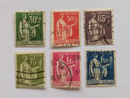 French stamps values 48f - french, 6