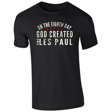 Les Paul t shirt Gibson Mororbike Retro Style On The Eighth Day God Created Gift