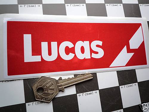 Lucas battery sticker - battery,