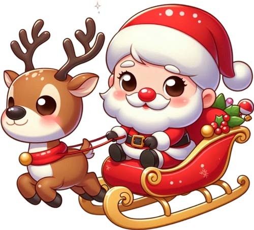 Christmas santa reindeer - christmas,