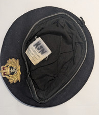 British Royal Navy Officers Beret and Beret Cap Badge (Queens Crown) Size 56cm