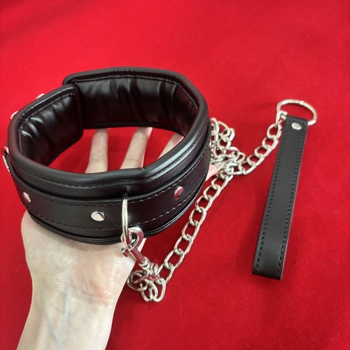 Leather padded neck collar - pu,