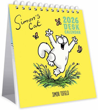 2026 Simon's Cat Desk Calendar Month to View Layout by 19.1 x 15.3 x 1.5cm 