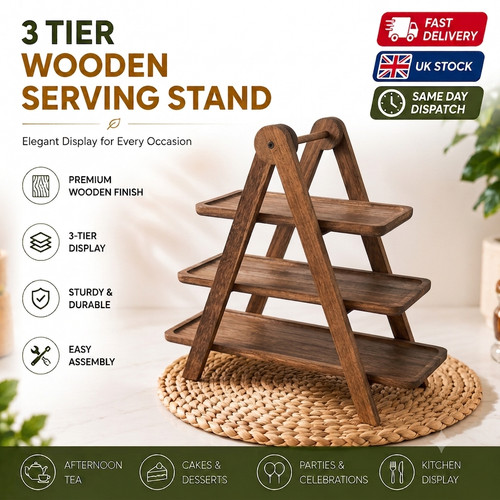 Tier serving stand wooden - serving,