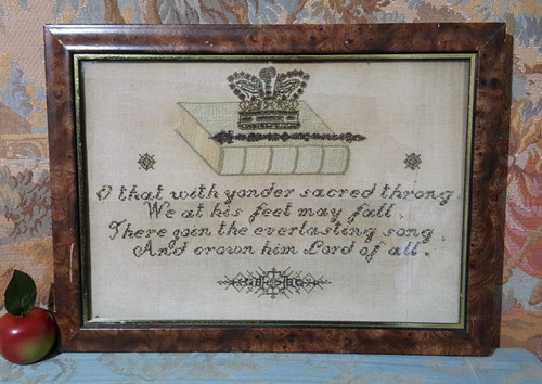 Embroidered sampler antique - embroidered,
