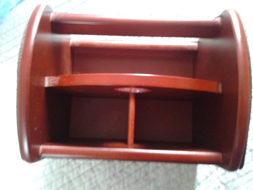 Cherry wood and black leather - cherry,