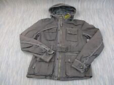 Superdry Jacket Women Medium Green Waxed Coat International Biker Black Label