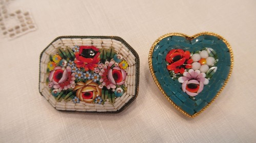 Vintage micro mosaic brooch - vintage,