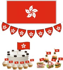 Hong Kong Flag Decoration Pack - Banners Bunting Toppers Party Weddings Events