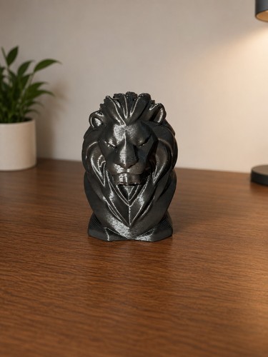 Lion bust miniature - lion, statue–