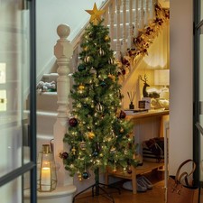 Christmas Tree 6FT Prelit Habitat Half Split 120 Warm White LED Lights Easy Fit