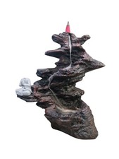 Mountain Waterfall Incense Burner Backflow Fountain Aromatherapy 25cm Tall