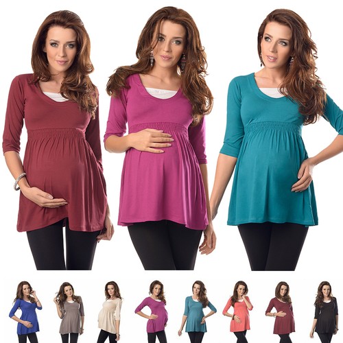 Sleeved maternity top - 3/4,