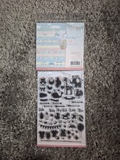NEW BABY clear rubber stamps for card making Roughly 60 Stamps 6x6 Paper Pad 