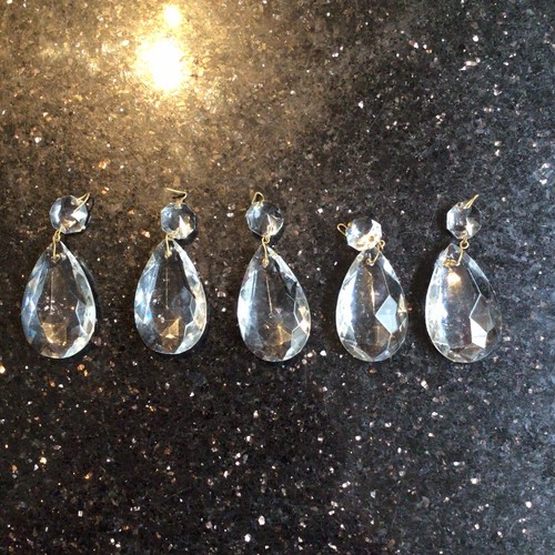 Vintage cut glass crystals - cut,