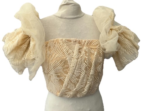 Cream cropped top - cream, short
