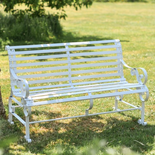 Claydon cream garden bench - garden,
