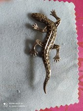 Sterling Silver Vintage Marcasite Lizard Brooch Pin