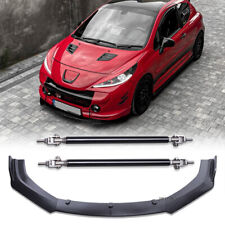 For Peugeot 207 RC Front Bumper Lip Spoiler Splitter Chin Body Kit + Strut Rods 