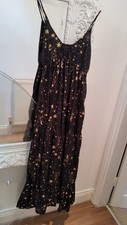 TK Maxx Womens Black Patterned  Summer Maxi Dress Size 10