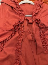 Gorgeous Russet Red Ruffled Hood Cloak. Gothic. Cosplay. Christmas. Fancy Dress.