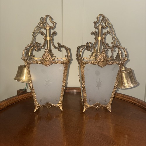 Pair french rococo brass - french,
