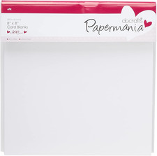 Papermania 8 X 8-Inch 300 GSM Square Cards and Envelopes, Pack of 6, White 