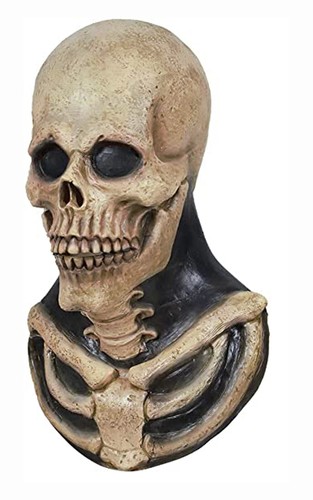 Halloween skull mask over head - halloween,